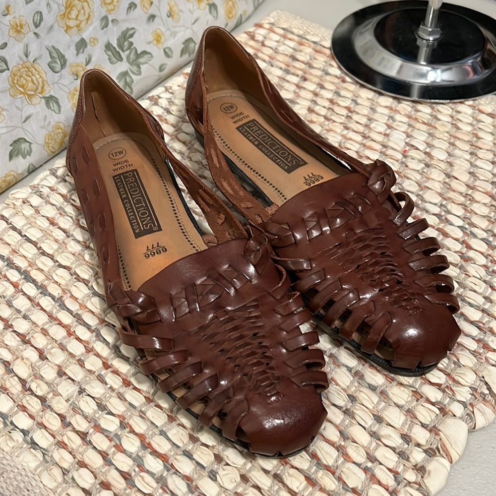 Predictions Leather Collection Sandals, Size 12W